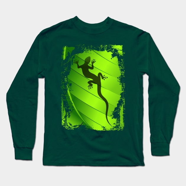 Gecko Lizard Long Sleeve T-Shirt by BluedarkArt